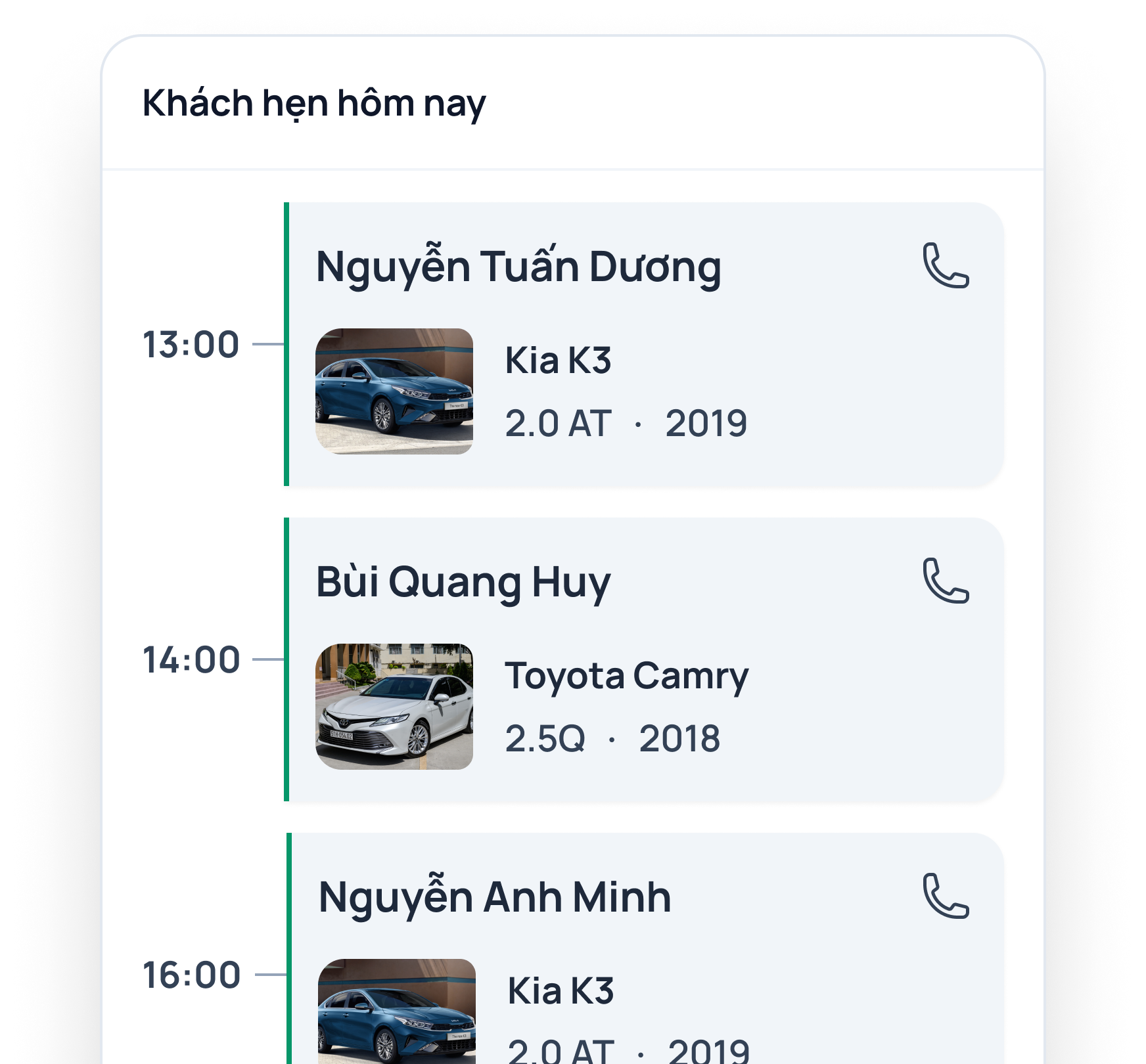 Danh sách lái thử